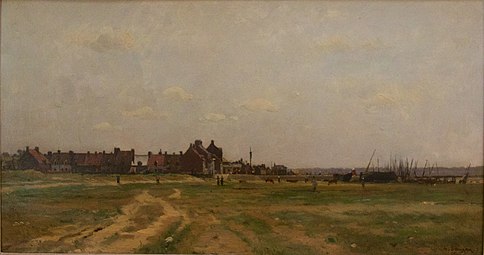 Jacques Adrien Sauzay, Vue d'Étaples vers 1875, Lancaster, Judges' Lodgings (en).