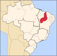 Map of Brazil highlighting the state