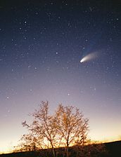 Comet Hale–Bopp seen from Earth in the vicinity of Pazin, Istria County, Croatia