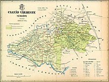 Map of Csanád county in the Kingdom of Hungary