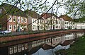 Klassizistische Häuserzeile an der Huntestraße am Rand der Oldenburger Innenstadt