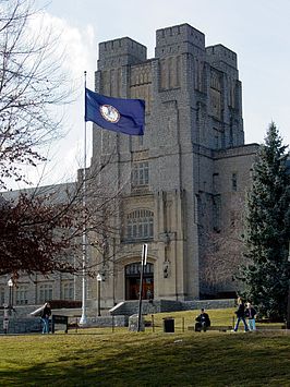 Burruss Hall, het hoofdgebouw van de universiteit