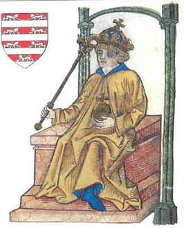 Afbeelding van Ladislaus in de kroniek van Johannes de Thurocz.