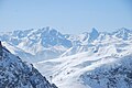 Blick von Norden (Weissfluhjoch) auf v.l. Piz Ela, Tinzenhorn, Piz Mitgel