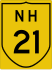 National Highway 21 marker