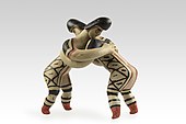 Karajá ceramic statuette, wrestlers