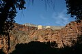 Closer view of elevated water tanks above Supai, Arizona