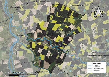 Carte orthophotographique de la commune en 2016.