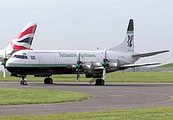 Az Air Atlantic Lockheed Electra L–188C típusú repülőgépe