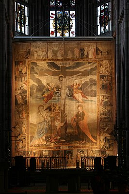 Velum quadragesimale in de kerk van Freiburg