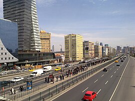 Mecidiyeköy Metrobus station and Mecidiyeköy panorama