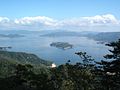 Blick vom Berg Misen auf der Insel Miyajima auf die Seto-Inlandsee