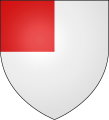 a quarter—Argent, a quarter gules