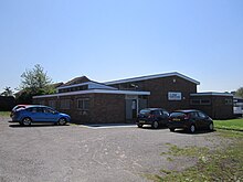 Modern church with a parking lot