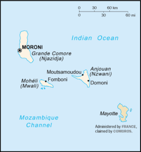 carte : Géographie des Comores (pays)