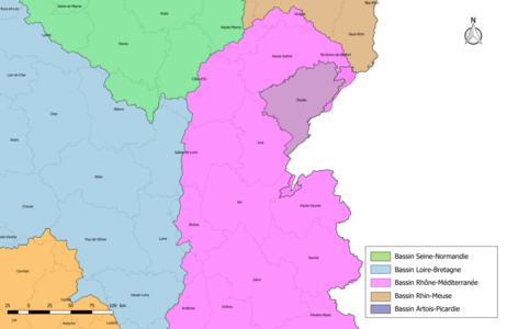 Le Doubs est dans le bassin hydrographique Rhône-Méditerranée.