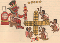 Image 29Patolli game being watched by Macuilxochitl as depicted on page 048 of the Codex Magliabechiano (from Board game)