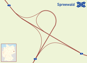 Übersichtskarte Autobahndreieck Spreewald