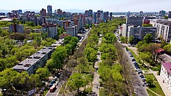 View of Khabarovsk looking down the Ussuriysky Boulevard