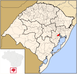 Localização de Guaíba no Rio Grande do Sul