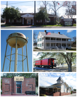 From top, left to right: Baldwin Town Hall, Water tower, William Coleman House, Larry M. Carroll Memorial Park, Old Jail, First Baptist Church