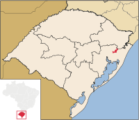 Taquara's location in the state of Rio Grande do Sul