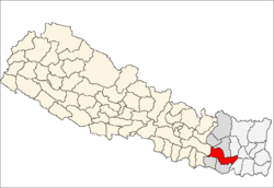 map of Udayapur, Nepal