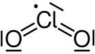 Structuurformule van chloordioxide