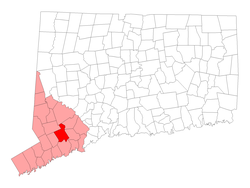 موقعیت در شهرستان فیرفیلد، کنتیکت