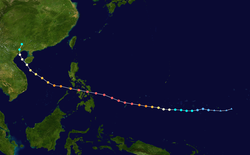 Trajectoire et intensité du typhon Haiyan.