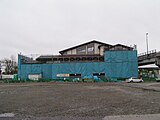 建設中の西若松駅橋上駅舎（2005年5月）