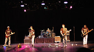 Performing live in 2008. Left to right: Jerry Payne, Steve Rice, Armando Lopez, Brandon Jackson, Joey Trevino