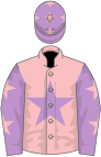 Pink, mauve star, mauve sleeves, pink stars and cap