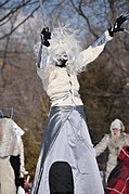 Stilt performance at Jacques-Cartier Park.