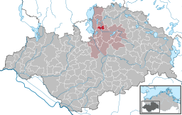 Läget för kommunen Gneven i Landkreis Ludwigslust-Parchim