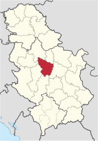 Location o Šumadija Destrict in Serbie