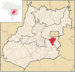 Location in the state of Goiás and Brazil