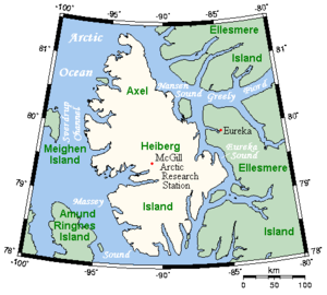 Fjordsystem aus Nansen Sound, Greely Fiord und Eureka Sound