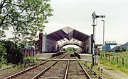 The station before completion of the roof restoration (1992)