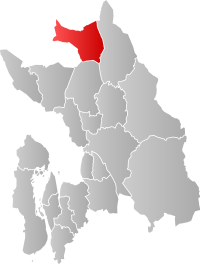 Kart som viser Hurdal kommune.