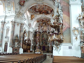 Un autre vues des stucs de l’abbaye d'Ottobeuren.