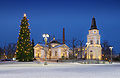 Kerstboom bij de oude kerk van Tampere