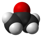 Spacefill model of acetone