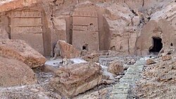 Above: Shuaib Caves in Al-Bada'a, region of Tabuk in northwestern Saudi Arabia Below: Map