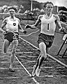 Image 11Arne Andersson (left) and Gunder Hägg (right) broke a number of middle distance world records in the 1940s. (from Track and field)