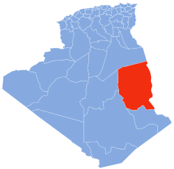 Bản đồ Algérie với tỉnh Illizi