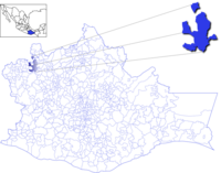 Location of the municipality in Oaxaca