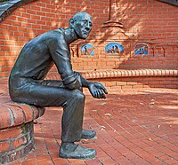 Monument van een Wanderziegler (steenbakker) te Kalldorf, gemeente Kalletal