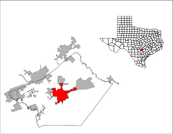 Location of Seguin in Guadalupe County, Texas