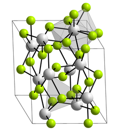 Sel unit, model bola-dan-tongkat plutonium(III) fluorida